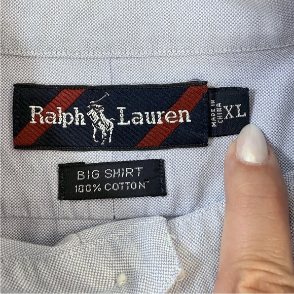 Ralph Lauren “Big Shirt” Men’s Sz XL Light Blue Short Sleeve Pocket Button Down - Picture 3 of 8